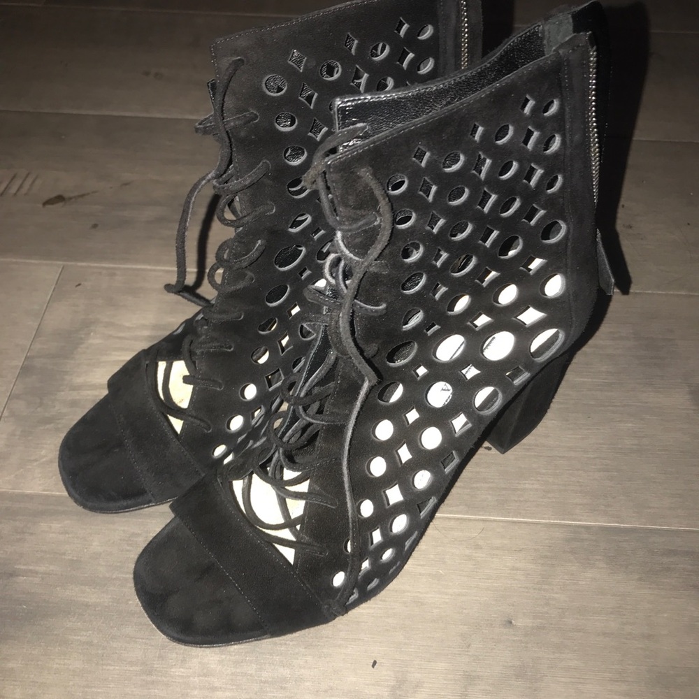 PRADA suede laser ankle boots